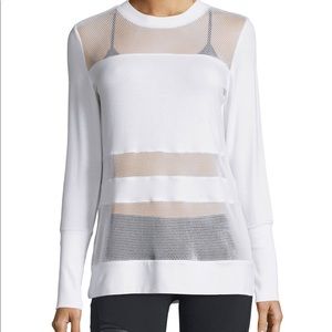 alo yoga white mesh panel sweatshirt